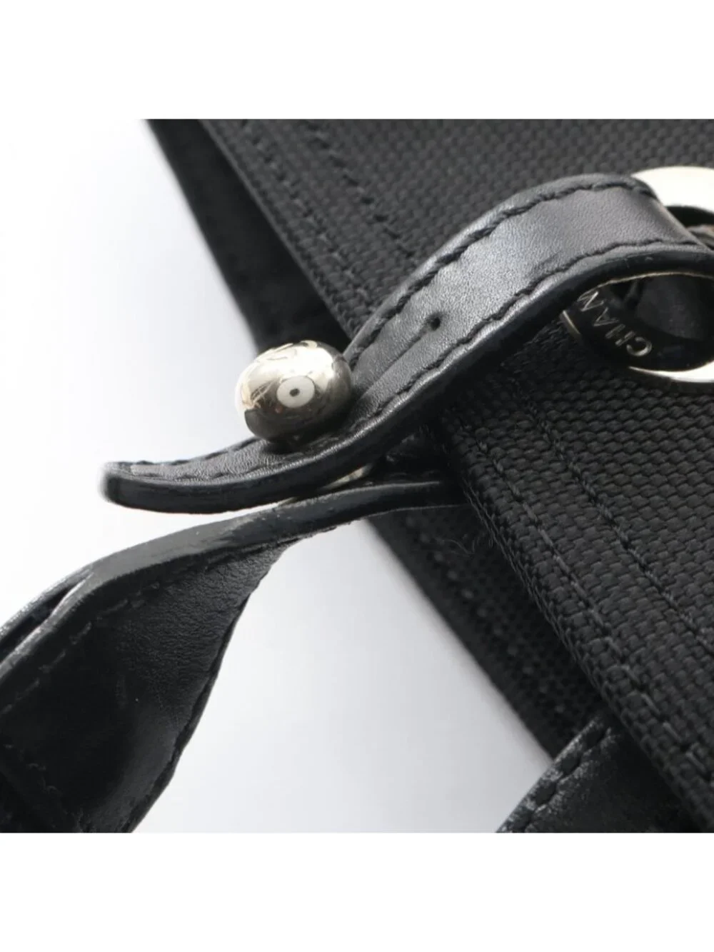 Chanel Tote Bag Paris Biarritz MM Black Canvas Leather MM